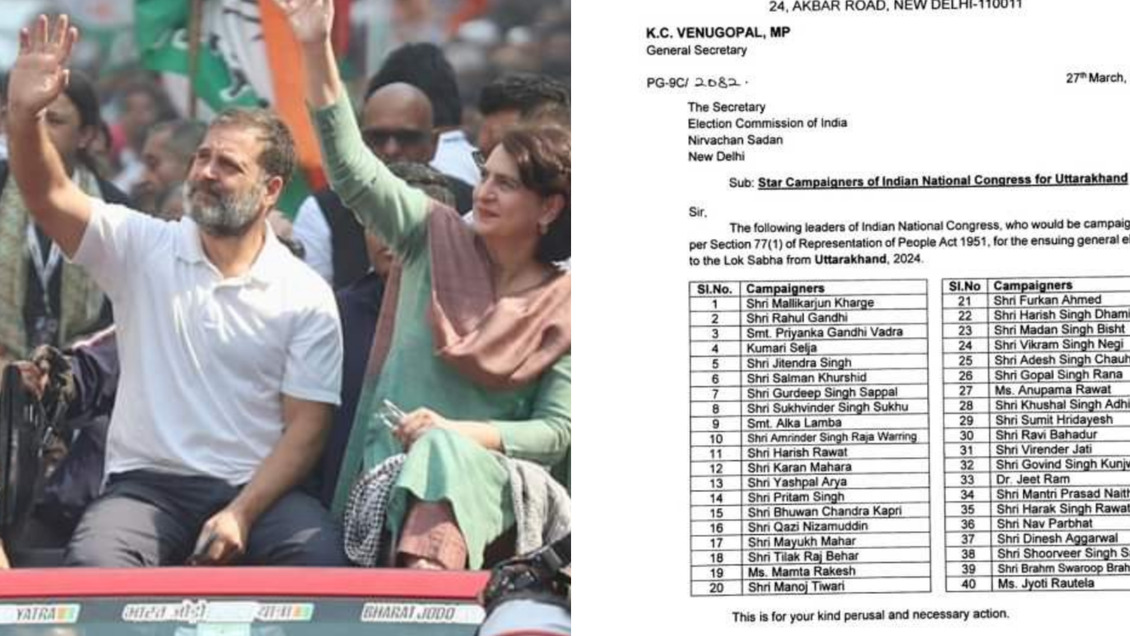 उत्तराखंड_कांग्रेस ने जारी की स्टार कैंपेनर्स की लिस्ट, यह 40 नेता गरमाएंगे चुनावी माहौल